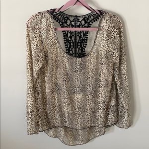 Vintage Havana long sleeve black/tan open back